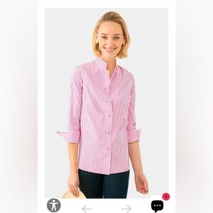 Gretchen Scott Pink Striped Forget-Me-Knot top size L